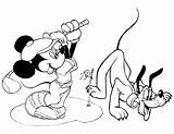 Coloring Mickey Pluto Mouse Pages Comments sketch template