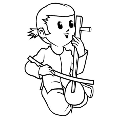 premium vector musician outline coloring page