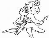 Cupid Coloring Pages Printable Print Carrying Color Kids Arrows Getcolorings Popular sketch template