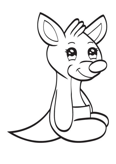 printable baby kangaroo coloring picture assignment sheets