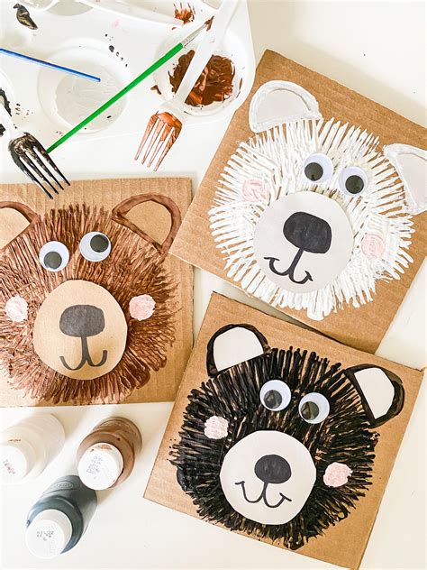 easy bear crafts  kids  abcdee learning