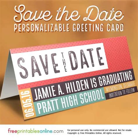 customizable save  date card  printables