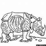 Coloring Durer Pages Albrecht Paintings Rhinoceros Famous Painting Thecolor Color Painter Dürer Rhino Master Handouts Kids sketch template