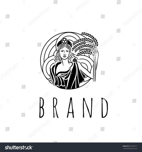 agriculture goddess vector logo template stock vector royalty