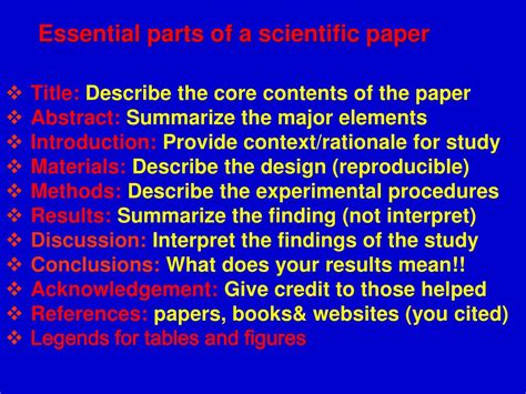write  scientific article powerpoint