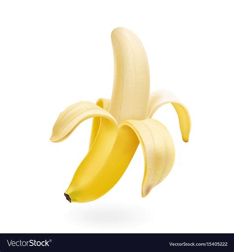 Half Peeled Banana Isolated Realistic Royalty Free Vector