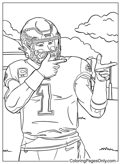 jalen hurts coloring page   printable coloring pages