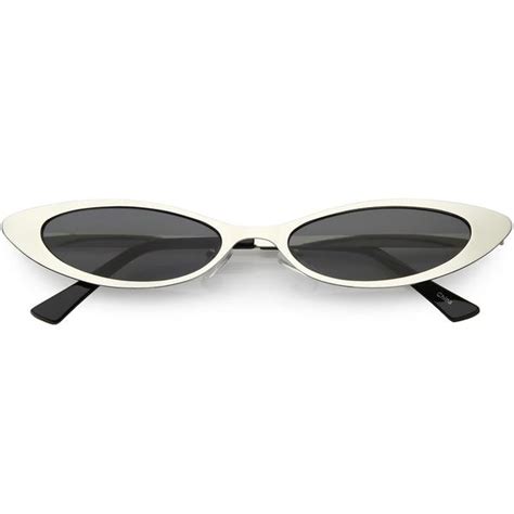 90 s small slim cat eye sunglasses flat metal oval lens 54mm sunglass la