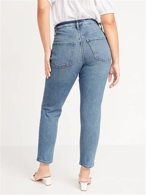 curvy high waisted o g straight ripped jeans for women old navy