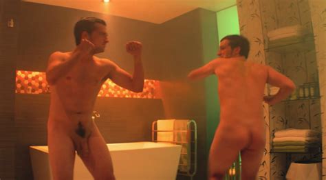 man candy naked josh hutcherson fights hung version of himself in future man [nsfw