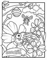 Bee Pollination Pollinators Ladybug sketch template