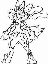 Lucario Colorear Pokémon Lycanroc Kadabra Nocturna Cartoni Battaglia Animati Degli Arte Beedrill Volpi Imparano Illusioni sketch template