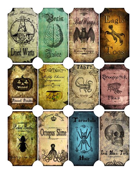 harry potter potion labels templates