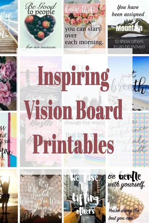 vision board printables  inspire  dreams vision board