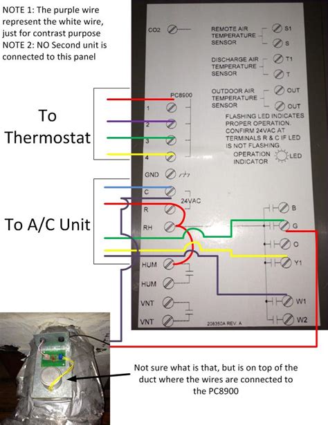 honeywell pc installed  home  thermostat   unit  labeled