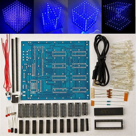 arduino diy xx led cube  light square electronic soldering sarter