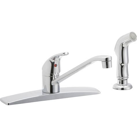 elkay single handle deck mount kitchen faucet  side spray reviews wayfair