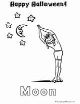 Halloween Yoga Coloring Pages Kids Printable Moon Activities Printables Including Healthy sketch template