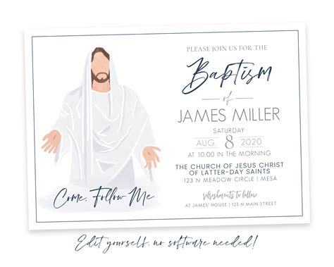 printable baptism invitations templates