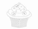 Coloring Cupcake Pages Cute Birthday Printable Cupcakes Clip Printablee sketch template