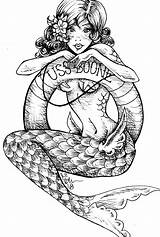 Mermaid Mermaids Boone sketch template