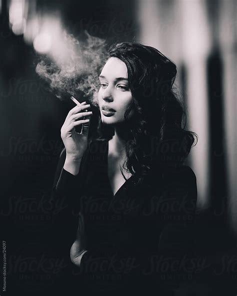 Beautiful Woman Posing With A Cigarette By Mosuno Fashion Portrait