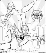 Spider Verse Coloring Man Into Pages Printable Print Book sketch template