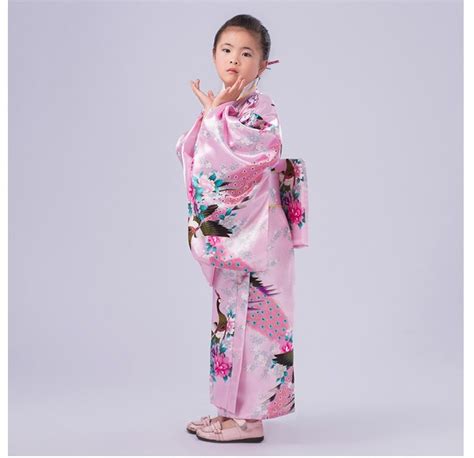stylish japanese baby girl kimono dress cute kid yukata  obi school