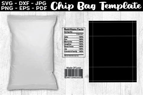 chip bag blank template svg letterpaper size chip bag template size    bag blank