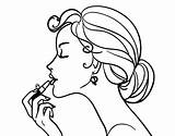 Mulher Labios Dibujo Colorir Desenhos Batom Boca Dipingi Labbra Passando Internacional Tudodesenhos Acolore Getcolorings Gratuitos Getcoloringpages sketch template