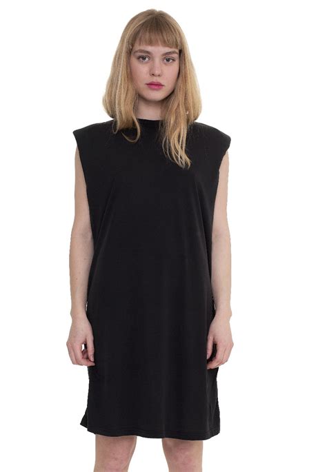 urban classics ladies modal padded shoulder tank black dress