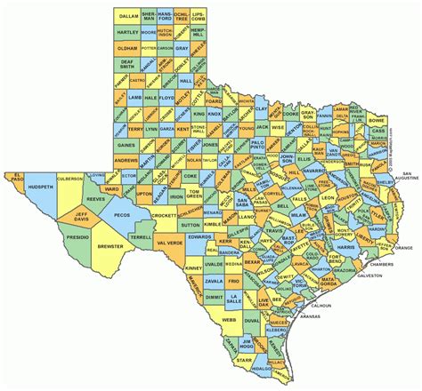 map  texas counties  names printable maps