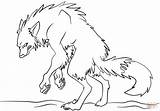 Werewolf Coloring Pages Scary Printable Halloween Colouring Clipart Drawing sketch template