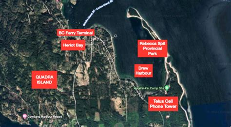 telus cell tower  quadra island operational cortes currents