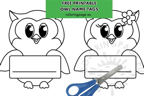 classroom owl  tags printable coloring page