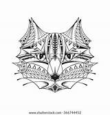 Cat Tribal Patterned Stock Ethnic Animal Vector Shutterstock sketch template