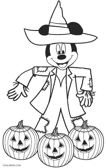mickey mouse halloween coloring pages  pumpkins
