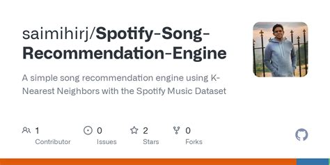 github saimihirjspotify song recommendation engine  simple song