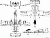 A10 Blueprints Thunderbolt Fairchild Airplanes Mycity sketch template