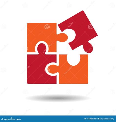 puzzle pieces logo stock vector illustration  coloured