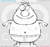 Swimmer Pudgy Male Outlined Coloring Clipart Cartoon Vector Thoman Cory sketch template