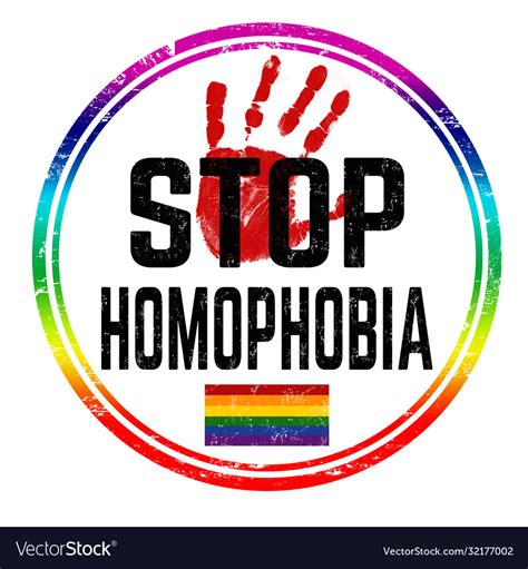 stop homophobia sign or stamp royalty free vector image