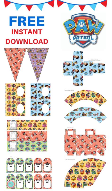 paw patrol party package magical printable