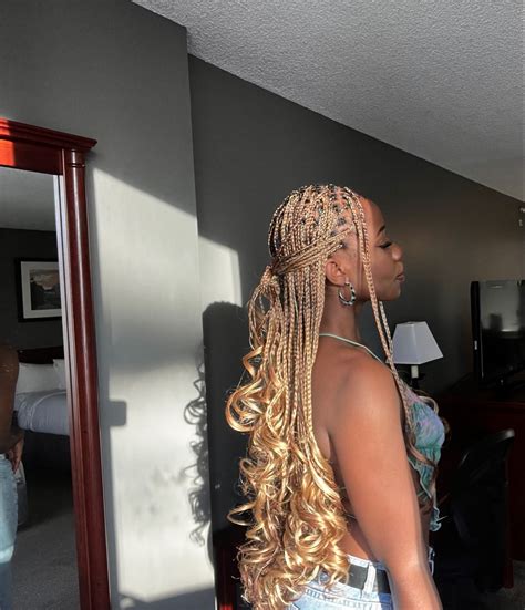 french curl braids box braids hairstyles  black women hair styles