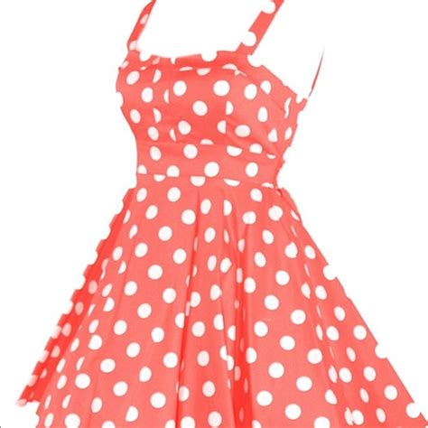ixia dresses womens polka dot coral pinup dress large poshmark