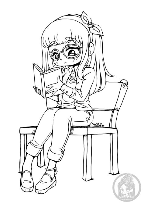 girl  reads return  childhood adult coloring pages