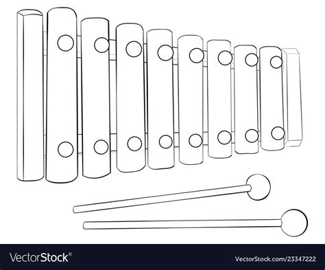 children coloring bookpage  cute xylophone vector image