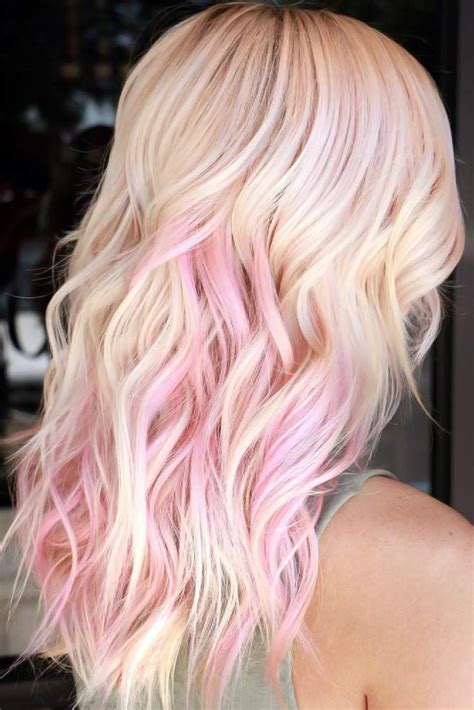 blonde hair and pink highlights