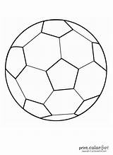 Ball Soccer Coloring Pages Football Color Print Sports Toppers Cake sketch template