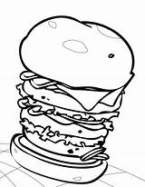 Hamburger Burger Stacked Coloring4free Hamburguesa Dibujos Hamburgers Bestcoloringpagesforkids Gratuit Colorear Fries Coloriages sketch template